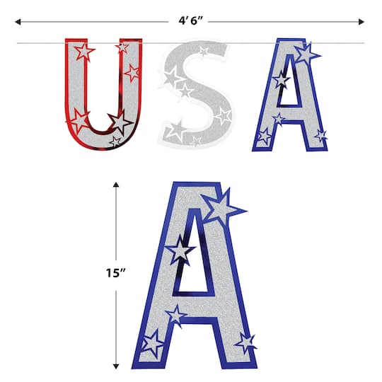 Beistle 4.5ft. Glittered USA Streamer